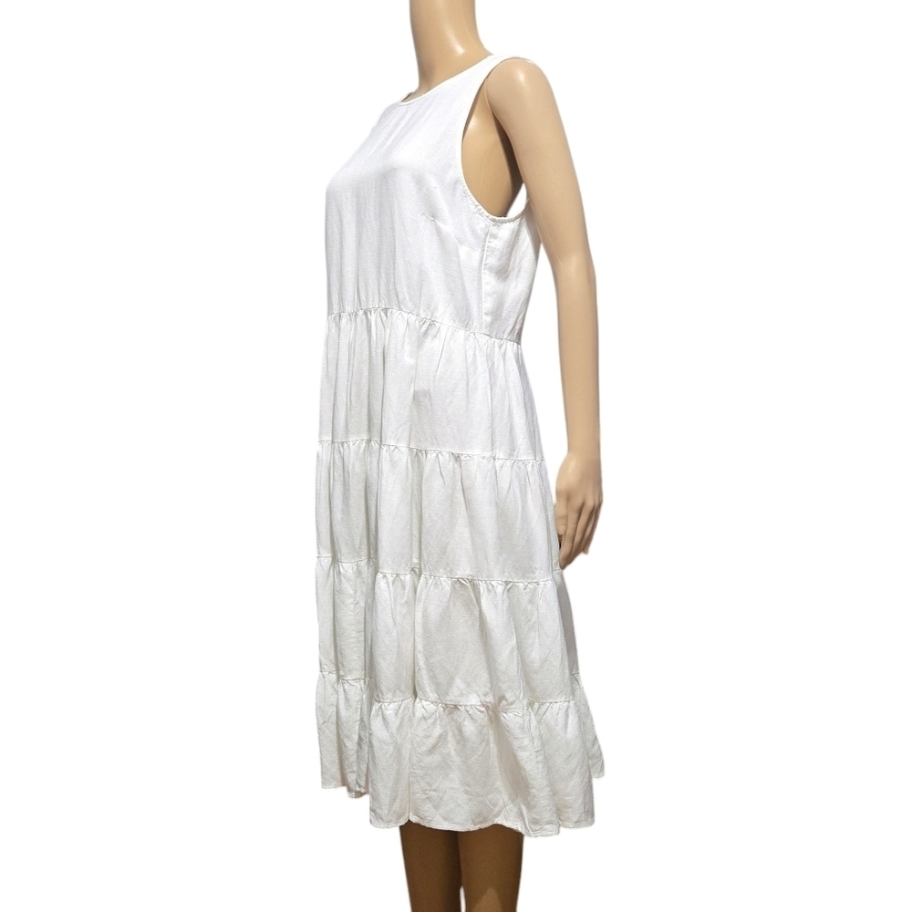 LOFT Beach Open Back Tiered Midi Summer  Dress Size Small - Picture 5 of 11